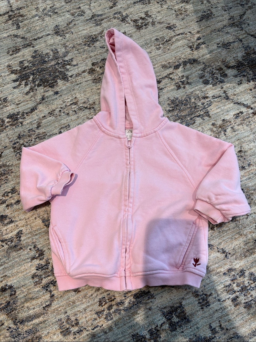 Zara Pink Kids Zip-Up Hoodie